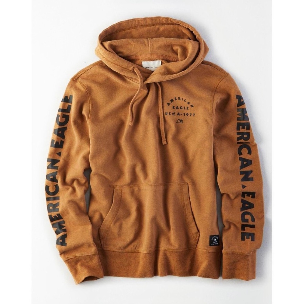 American Eagle Outfitters Men's Tan Hoodie
